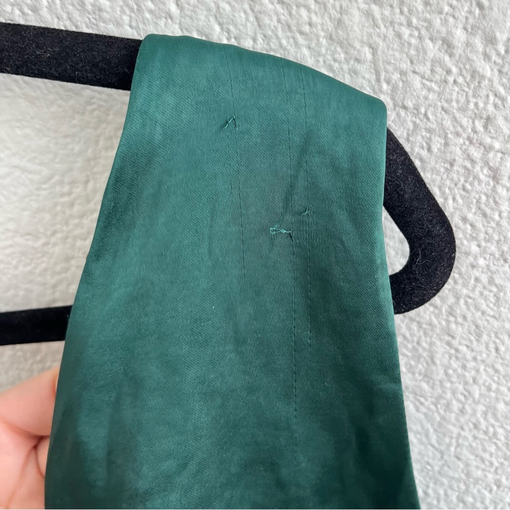 NWT FLAW Lulus Perfect Refinement Emerald Satin Sleeveless Pleated Maxi Dress 1X - Picture 9 of 9